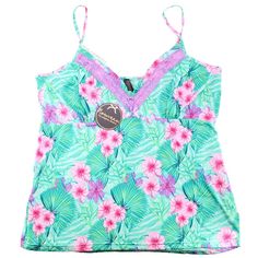 This Is A Brand New With Tags Nouveau By Pajama Drama Women's Tropical Print Lace Trimmed Camisole. This Adorable Camisole Features A Vibrant Teal / Green / Pink / Purple Tropical Pattern Including Palms And Hibiscus, As Well As Purple Lace Detail, Adjustable Spaghetti Straps, And Is Made From Super Soft Draping Fabric. Us Women's Size Xxl Bust: 22.5" Length: 24" (Excluding Straps) 95% Polyester 5% Spandex All Orders Are Packaged With And Are Shipped Out Asap! Questions? Leave Us A Comment! We A Purple Tropical, Long Johns Pajamas, Fashion Nova Curve, Draping Fabric, Flannel Pajama Pants, Floral Pajamas, Purple Lace, Tropical Pattern, Long Sleeve Plaid