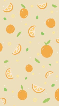 an orange pattern with leaves and dots