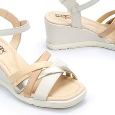 Women`s Leather Shoes TEULADA W2B-1994C2 | Pikolinos Modern Wedge Sandals With Ortholite Insole, Modern Wedge Heel Sandals With Arch Support, Women's Leather Shoes, Womens Sandals Wedges, Pig Skin, Leather Shoes Woman, Womens Wedges, Wedding Attire, Leather Working