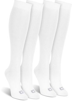 PRICES MAY VARY. FEEL BETTER with soft and comfortable over-the-calf compression socks. Light compression (8-15 mmhg) helps to improve swelling in the leg, venous insufficiency, cold extremities, and Restless Leg Syndrome. AVOID DANGER with moisture management, wicking synthetic fibers that regulate temperature and keep feet warm to aid blood flow and circulation. Wear during or even after your workout to improve performance and recovery. EASY ON soft nylon stretch construction creates a sock th Comfortable Compression Knee-high Socks, Breathable Comfortable Knee-high Socks, Comfortable Breathable Knee-high Socks, Compression Knee-high Socks In White, White Compression Knee-high Socks, Fitted Breathable White Knee-high Socks, White Breathable Fitted Knee-high Socks, Fitted White Breathable Knee-high Socks, Restless Leg