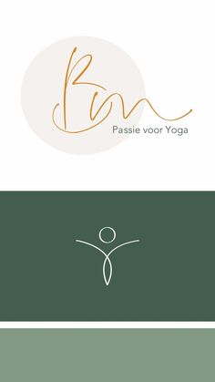 the logo for a yoga studio is shown in three different colors and font options, including one