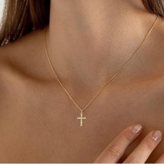 Length: 7 Cm , 3 Inches Material: Brass Color: Gold Fashion Jewelry Vacation, Summer , Luxury , Women’s Wear , Going Out , Casual Jewelry , Boho , Trendy , Date Night , Preppy , Elegant , Dressy , Fashionable Chic Dainty Gold Cross Necklace, Gold Cross Necklaces, Gold Cross Necklace For Women, Gold Fashion Jewelry, Summer Luxury, Cross Necklaces, Dainty Diamond Necklace, Necklace Ideas, Gold Cross Necklace