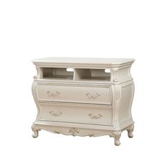 an old white dresser with the words acme furniture chantelle 23