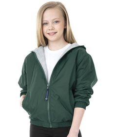 Work hard to keep them warm during colder weather with this Youth Performer Jacket. Made from wind and water-resistant River Tec™ nylon (14.99 oz./ lyd/ 305 gsm) this jacket is lined with heavy ash gray sweatshirt lining to provide extra warmth. The FULL ZIP jacket features zippered side pockets, and elasticized cuffs and waistband. Available in multiple colors! Please see photo 2 for dimensions - jackets are unisex sizes so they may run big on girls. Please consult the sizing chart to determine Monogrammed Rain Jacket, Kids Jackets, Charles River, Ash Gray, Gray Sweatshirt, Columbia Blue, Half Zip Pullover, Ash Grey, Grey Sweatshirt