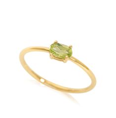 "Let's talk about this lustrous oval-shaped Peridot solitaire ring! Peridot is the unique birthstone for the month of August symbolizes strength. It is sometimes called the \"evening emerald\" for its light green color. Matching Earrings. https://www.etsy.com/listing/814468497 Matching Necklace. https://www.etsy.com/listing/865137852 It was once believed that the green peridot crystals found in volcanic ashes were the tears of the volcano goddess, Pele. The unique horizontal setting showcases th Oval Peridot Birthstone Ring For May, Oval Peridot Birthstone Ring In Fine Jewelry, Oval Peridot Birthstone Ring, Oval Solitaire May Birthstone Ring, Green Color Matching, Goddess Pele, Volcano Goddess, Beautiful Promise Rings, Gemstone Stacking Ring