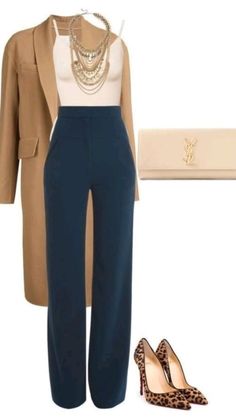 Classy Work Outfits, Instagram Outfits, Casual Work Outfits, Wide Pants, Blue Pants