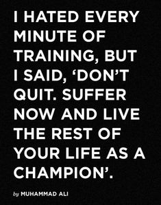 Danni Allen told us that this Muhammad Ali quote is her favorite motivational quote #MotivationalWednesday Fitness Training Quotes, Computer Quote, Motiverende Quotes, Gym Quote, Quotes Thoughts, Sport Quotes