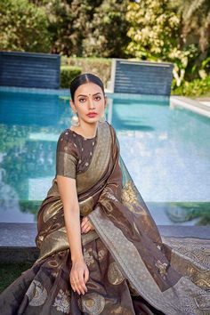 Product Features: Saree Color: Coffee Brown Saree Fabric: Art Silk Blouse Fabric: Art Silk Work: Zari Woven Occasion: Festive Wear, Party Wear, Wedding Guest Product Type: Saree Disclaimer: There will be slight difference in digital to actual image Coffee Brown Saree, Brown Saree, Checks Saree, Silver Jewelry Accessories, Brown Art, Festive Wear, Color Coffee, Saree Fabric, Chiffon Saree