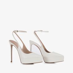 Paper white leather platform slingback - Le Silla How To Clean Crystals, Platform Flats, Bridal Bag, Mid Heel Sandals, Cream Shoes, The Boutique, Boots And Sneakers, Mid Heel, Nappa Leather