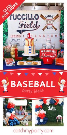 Check out this cool baseball 1st birthday party! What a cool birthday cake! See more party ideas and share yours at CatchMyParty.com