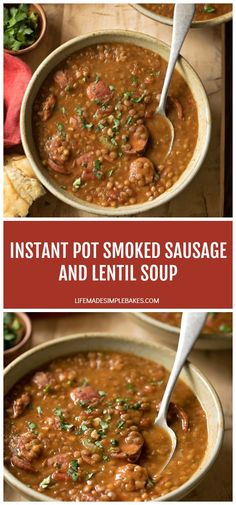 instant pot smoked sausage and lentil soup