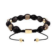 As Spotted on Leonardo DiCaprio! Expertly hand-crafted from high quality matte black beads and accented with our signature gold cz diamonds pave´ beads, this bracelet is an instant classic, stating you have arrived like no other accessory. This exclusive Forziani design was chosen by Leonardo DiCaprio. Matte Black Onyx is a great grounding stone. It is believed to help eliminate negative thinking and inspires inner strength and provides balance, clarity and focus in thoughts. Healing Powers - Go Luxury Adjustable Beaded Bracelets With Round Beads, Luxury Hand-strung Round Bracelet, Luxury Adjustable Gemstone Beaded Bracelets, Luxury Beaded Bracelets With Natural Stones, Luxury Adjustable Bracelets With Black Beads, Luxury Adjustable Gemstone Beads Jewelry, Luxury 8mm Beaded Bracelets, Luxury Adjustable Hand-strung Bracelets, Luxury 8mm Onyx Beads Jewelry