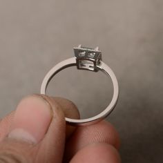 This is a gorgeous handmade creation. Its beauty is its simplicity & Elegance. The 5*5mm square cut natural aquamarine (March birthstone) is solid sterling silver and with rhodium plated. All item is sent in a beautiful gift box You can realize more lovely stuff clicking the link https://www.etsy.com/shop/knightjewelry?refshopsection_shophome_leftnav Please leave the correct address and you phone number for delivering successfully. Princess Cut Emerald Promise Ring, Silver Moissanite Diamond Ring Rectangular, Rectangular Tension Setting Ring As A Gift, Silver Princess Cut Birthstone Ring, Promise Sterling Silver Princess Cut Birthstone Ring, Silver Emerald Ring With Princess Cut, Minimalist Silver Emerald Cut Diamond Ring, Silver Emerald Ring With Princess Cut And Prong Setting, Silver Princess Cut Emerald Ring With Prong Setting