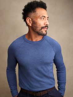 Cori Merino Crew-Neck Sweater | Banana Republic Casual Grooms, Portrait Study, Henley Sweater, Modern Masters, The Sheep, Man Style, Half Zip Sweaters, Crew Neck Jumper, Men Boys