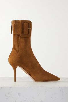 Aquazzura Shoes, Giuseppe Zanotti Shoes, Shoes Boots Ankle, Boots Suede, Suede Boots Knee High, Brown Ankle Boots, Designer Boots, Wedge Boots, Suede Ankle Boots