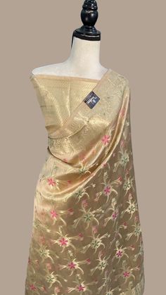 Pure Dupion Silk Banarasi Saree - Gold Zari for just ₹6999.00. Download our Mobile📱App and shop on the go! #SareeInspiration #BanarasiSareeEnsemble #IndianWeaves #CraftedToPerfection #BanarasiWeaves #TraditionalWeaves #ExquisiteSarees #HandcraftedSaree #BanarasiSareeCulture #LuxuriousSaree Benaras Sarees, Ethenic Wear, New Saree Designs, Silk Saree Banarasi, Saree Banarasi, Casual Indian Fashion, Saree Design