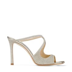 Silver Strappy Sandals, Jimmy Choo Bing, Perfect Wedding Shoes, Mules Sandals, Glitter Sandals, Wedding Shoes Heels, Satin Pumps, Strappy Sandals Heels, Wedding Heels