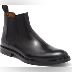 A Classic Pair Of Chelsea Boots Crafted From Italian-Leather Features Hand-Burnished Finishes For Refined Style. Plain Toe Leather Upper And Sole Color:Black Size: 45 (If Half Size We Recommend Customers To Go Size Down.) Made In Italy Designer Chelsea Boots With Leather Sole For Business, Designer Leather Chelsea Boots For Workwear, Formal Leather-sole Boots For Fall, Formal Boots With Leather Sole For Fall, Formal Leather Sole Boots For Fall, Formal Fall Boots With Leather Sole, Leather Dress Shoes For Fall Galas, Designer Chelsea Boots With Leather Sole For Work, Leather Chelsea Boots With Rubber Sole For Work