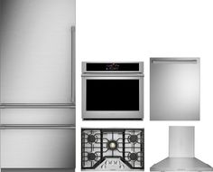 stainless steel kitchen appliances including stove, refrigerator and dishwasher