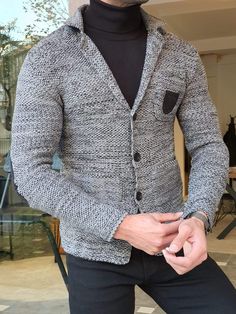 Color Clothes, Code Black, Mens Casual Outfits, Color Code, Knit Cardigan, Color Coding, Autumn Winter, Favorite Outfit, Mens Jackets