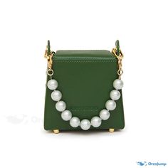 OrcaJump - Chic Compact Handbag: A Stylish Choice Daily Use Bucket Shoulder Bag With Pearl Handle, Green Rectangular Bucket Bag For Evening, Green Rectangular Evening Bucket Bag, Green Bucket Box Bag For Shopping, Everyday Use Bucket Shoulder Bag With Pearl Handle, Everyday Use Bucket Bag With Pearl Handle, Everyday Bucket Bag With Pearl Handle, Green Box Bag With Large Capacity For Evening, Everyday Bucket Shoulder Bag With Pearl Handle