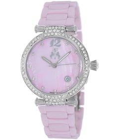 Jivago Bijoux Collection Model Jv2213 Watch - Swiss Quartz Movement View 1 Ceramic Bracelet, Ceramic Watch, Pink Ceramic, Casual Watches, Pink Bracelet, Silver Watch, Quartz Movement, Quartz Watch, Stainless Steel Case