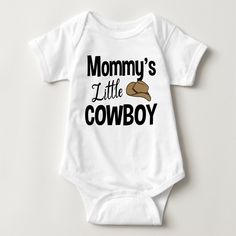 Mommy's Little Cowboy Baby One-Piece Bodysuit Shirt Outfit; gift for baby boy or toddler. First Birthday Fitted Bodysuit With Letter Print, Fitted Bodysuit With Name Print For First Birthday, First Birthday Bodysuit With Letter Print, Fitted White Short Sleeve Bodysuit For Playtime, White Fitted Short Sleeve Bodysuit For Playtime, White Bodysuit With Name Print For Playtime, Fitted White Bodysuit For Birthday, White Fitted Bodysuit For Birthday, Fitted White Short Sleeve Bodysuit With Letter Print