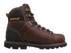 Caterpillar Alaska 2.0 Steel Toe Men's Work Boots Brown Brown Leather Safety Hiking Boots, Impact Resistant Brown Work Boots For Outdoor, Brown Leather Waterproof Boots For Construction, Brown Hiking Boots With Reinforced Toe For Safety, Leather Work Boots With Protective Metal Feet For Outdoor, Durable Leather Work Boots For Construction, Safety Hiking Boots With Protective Metal Feet, Brown Steel Toe Boots For Construction, Rugged Brown Hiking Boots With Protective Metal Feet