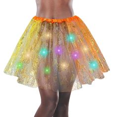 PRICES MAY VARY. 100% Polyester Imported Pull On closure Machine Wash on a gentle cycle; low-heat Tumble Dry 1 Thanksgiving Skirt, Led Tutu, Tutu Women, Sparkly Skirt, Wonder Woman Costume, Costume For Halloween, Festival Costumes, Tutu Costumes, Halloween Festival