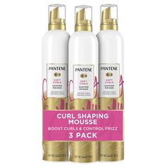 PRICES MAY VARY. You will receive three 6 6 ounce cans of Mousse STYLE WITH STRENGTH Pantene Pro-V Curl Mousse helps boost curls and guard against frizz GOES ON SMOOTH Lightweight foam ensures style without stiffness POWERFUL PRO-V FORMULA Nutrient-infused formula supports soft, defined curls LOCKS OUT HUMIDITY Resists humidity to control frizz and fly-aways MORE GREAT HAIR DAYS Nutrient-infused formula adds shine for a beautiful, healthy finish Mousse For Curly Hair, Curly Hair Mousse, Curl Mousse, Amber Hair, S Curl, Foam Packaging, Herbal Essences, Curl Styles, Greasy Hair Hairstyles