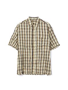 Composition : polyester, cottonCountry of Origin : Republic of Korea Plaid Relaxed Fit Yarn-dyed Shirt, Plaid Yarn-dyed Relaxed Fit Shirt, Plaid Yarn-dyed Shirt Relaxed Fit, Plaid Yarn-dyed Shirt With Relaxed Fit, Checkered Shirt, Composition, Mens Outfits, The Originals, Yellow