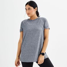 Give your wardrobe a refresh with this women's Tek Gear short sleeve tunic tee. Click on this WOMEN'S GUIDE to find the perfect fit and more! TECHNOLOGIES & FEATURES Crewneck Short sleeves Vented high-low hem Moisture-wicking technologyFIT & SIZING 28.5-in. length from shoulder to hemFABRIC & CARE Polyester, lyocell, spandex Machine wash Imported Size: X Large. Color: Med Grey. Gender: female. Age Group: adult. Gray Relaxed Fit Short Sleeve Activewear, Casual Gray Short Sleeve Top, Gray Stretch Short Sleeve Activewear, Gray Short Sleeve Workout Tops, Gray Stretch Activewear With Short Sleeves, Moisture-wicking T-shirt For Summer, Casual Short Sleeve Workout Tops, Casual Short Sleeve Activewear With Relaxed Fit, Relaxed Fit Short Sleeve T-shirt For Workout