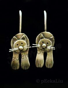 Sterling Silver Pet Cat Earrings Cosmos | Etsy Precious Metal Clay Jewelry, Metal Clay Jewelry, Precious Metal Clay, Made Jewelry, Wedding Jewelry Earrings, Cat Earrings, Pet Cat, Metal Clay, Precious Metal