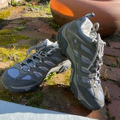 New In Box! Merrell Moab Ventilator Hiking Shoes In Size 8.5 Wide. Style J87762w Never Worn Gray Low-top Walking Shoes For Outdoor Activities, Gray Low-top Walking Shoes For Outdoor, Gray Walking Shoes With Cushioned Footbed For Outdoor, Gray Outdoor Sneakers With Ortholite Insole, Gray Ortholite Sneakers For Outdoor, Gray Round Toe Walking Shoes For Outdoor Activities, Gray Ortholite Insole Sneakers For Outdoor, Gray Walking Shoes With Arch Support, Gray Lace-up Walking Shoes For Outdoor