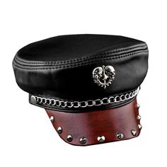 PRICES MAY VARY. Material : Soft Sheepskin Leather color :black and red Size: 3 size avaiable Width: Approx. (55-56cm) (57-58cm) (59-60cm) Cool! Studded Skull Mens Womens Unisex Genuine Leather Biker Punk Rocker Cap Hat Leather Biker Hat, Goth Hats, Gavis Bettel, Mens Leather Hats, Punk Hat, Mcu Shifting, Clothes Study, Punk Costume, Kim Wilde