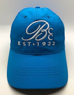 BCC Golf Country Club Est.1922 Cap Hat Nike Blue Polyester Adjustable  | eBay Classic Blue Baseball Cap For Sports, Classic Blue Sports Hat, Vintage Blue Baseball Cap For Outdoor, Vintage Blue Sports Hat, Vintage Blue Baseball Cap For Sports, Classic Blue Outdoor Baseball Cap, Classic Blue Baseball Cap For Outdoor, Classic Blue Hats For Sports Events, Blue Sports Hat With Short Brim