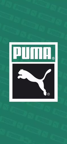 the puma logo on a green background