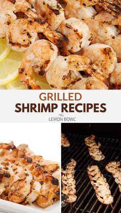 grilled shrimp recipe on the grill with lemons