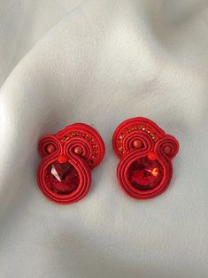 Red Soutache Embroidered Large Stud Earrings Red Earring - Etsy Spain

#redearrings #pendientesrojos #rougeboucles #soutacheearrings #orecchini Adjustable Red Elegant Earrings, Elegant Handmade Earrings For Valentine's Day, Handmade Red Clip-on Earrings For Party, Elegant Red Handmade Clip-on Earrings, Elegant Beaded Clip-on Earrings As Gift, Elegant Handmade Red Earrings, Elegant Red Clip-on Earrings For Party, Handmade Red Evening Earrings, Elegant Red Beaded Earrings