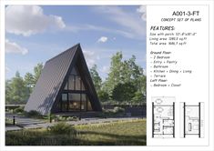 a - frame cabin with floor plans and pictures