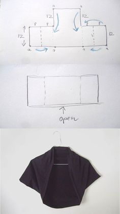 two pictures showing how to make an origami jacket