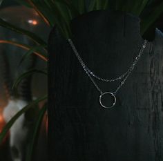 A gorgeous dainty 12mm O ring choker necklace with a double chain layer, perfect to wear as a stand alone piece or with other longer chains!  The chains are 14 and 15 inches in length, meaning they will sit high up on your neck (so you can show it off  The chain and O ring are both made with stainless steel.  Stainless steel is fully hypoallergenic and anti rust, meaning it isn't affected by water, sweat or perfumes. Please feel free to message if you have any questions!🖤 O Ring Choker, Layered Choker Necklace, Layered Chokers, Ring Der O, Minimalist Gifts, Glass Pendant Necklace, Double Chain, Photo Bracelet, Stainless Steel Chain