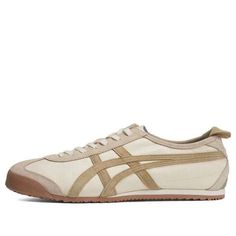 Onitsuka Tiger MEXICO 66 'Cream Beige Brown' 1183C076-101 - KICKS CREW Classic Beige Sneakers With Rubber Sole, Classic Beige Sneakers With Leather Sole, Beige Sneakers With Leather Sole For Streetwear, Vintage Beige Sneakers For Sports, Beige Vintage Sneakers For Sports, Retro Beige Sneakers With Gum Sole, Vintage Beige Leather Sneakers, Beige Vintage Leather Sneakers, Tiger Shoes