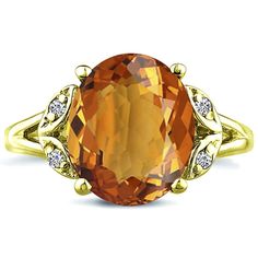 A lovely handmade, beautiful, elegant ring with a significant oval stone features a 4.5 carat citrine center stone. It has accented with sparkly round cut four diamonds. The center gemstone measures 11mm x 9mm and has been crafted in 14K Yellow Gold. This lovely and feminine ring has the power to make you feel unique. Don't miss this opportunity to own this beautiful November birthstone ring. Metal Information Metal      : 14K Yellow Gold Weight    : Approx 4 gm Ring Information Center Stone Setting: Prong Citrine  - Center Stone Weight    : 4.5 CTW approx Cut          : Oval Color       : Golden Yellow Shape      : Oval Size         : 11x9mm No. of stones  : 1 Grade      : Very Good Cut Quality    : AA+ Diamond - Side Stone Weight    : 0.06 CTW Cut        : Round Color     : H-I Clarity Oval Orange Topaz Ring With Center Stone, Elegant Oval Yellow Topaz Ring, Elegant Yellow Oval Topaz Ring, Gold Oval Citrine Diamond Ring, Elegant Orange Topaz Ring With Center Stone, November Birthstone Ring, Stone Feature, Information Center, Engagement Wedding Ring