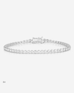 Ring Concierge Bracelets 14k white gold / 6.5" / 2 Carats Bezel-Set Classic Diamond Tennis Bracelet Ring Concierge, Necklace Length Guide, Bracelet Size Chart, Kids Rings, Kids Bracelets, Kids Earrings, Bezel Set Diamond, Tennis Bracelet Diamond, 2 Carat