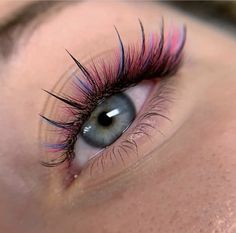 Colour Eyelash Extensions, Colored Eyelash Extensions, Colored Lash Extensions, Outlander Wedding, Prom Planning, Color Lashes, Eyelashes Extensions, Color Streaks, Lash Extensions Styles