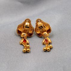 Gold Earrings Indian, Free Stuff By Mail, Earrings Indian, Yellow Gold Earrings, Gold Stud Earrings, Stud Earrings For Women, Yellow Gold Earring, Gold Stud, Pure Gold