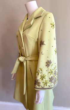 Vintage 1970s LILLI ANN Heavily Beaded Embroidered Double Breasted Knit Coat Pearl & Rhinestone Embellished Pistachio Color Size Small - Etsy Pistachio Color, Lilli Ann, Knit Coat, Antique Clothing, Knitted Coat, Fashion Board, Saint Louis, Wedding Attire, Vintage 1970s