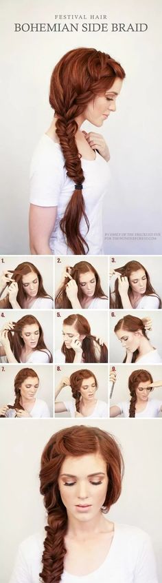 Festival Hair Tutorial, Braids Tutorial Easy, New Braided Hairstyles, Diy Wedding Hair, Prom Hair Updo, Bridesmaid Hair Long, Hairstyle Idea, Side Hairstyles