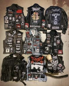 Jacket With Patches Aesthetic, Diy Punk Jacket Ideas, Punk Rock Jacket, Metalhead Battle Jacket, Metal Jacket Patches, Battle Jackets Metal, Battle Vest Punk, Battle Vest Outfit